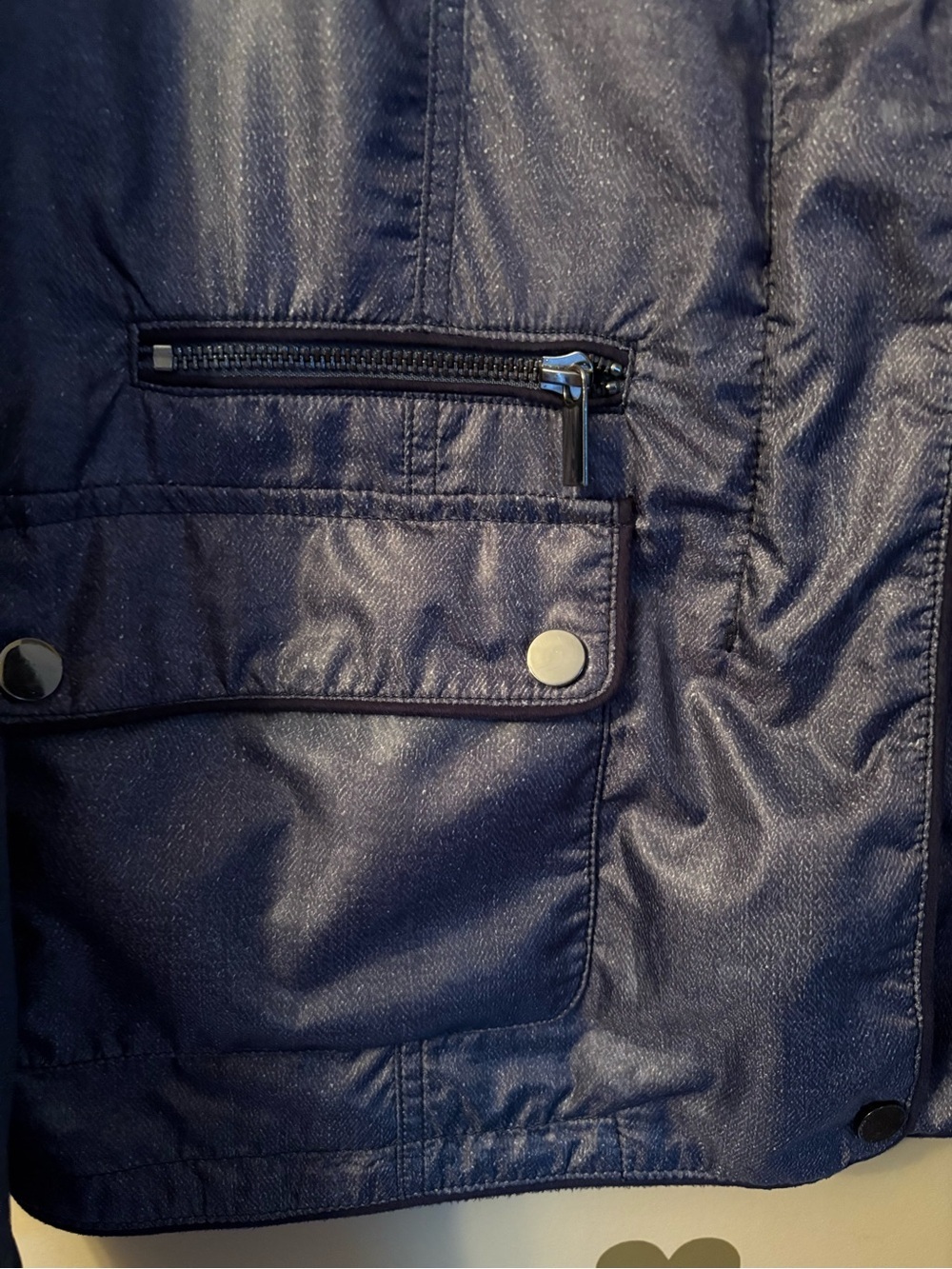 Tristan Navy Shimmer Utility Jacket - Picture 5 of 11